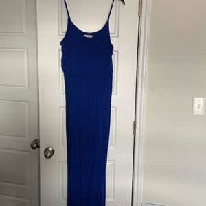 Lush Stretchy Royal Blue Maxi Dress with Elastic Waist Size Medium